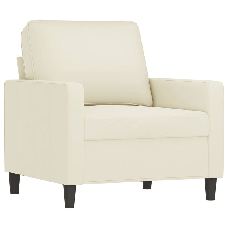 vidaXL krémszínű bársony kanapéfotel lábtartóval 60 cm