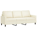vidaXL 3 személyes krémszínű bársonykanapé lábtartóval 180 cm