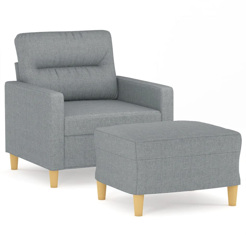 vidaXL világosszürke szövet kanapéfotel lábtartóval 60 cm