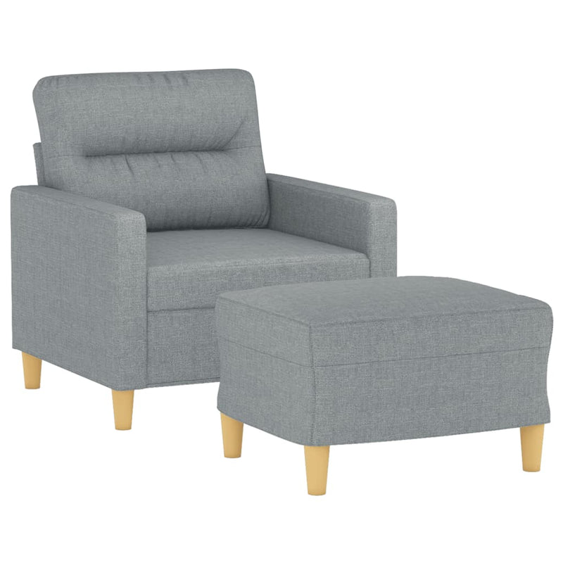 vidaXL világosszürke szövet kanapéfotel lábtartóval 60 cm
