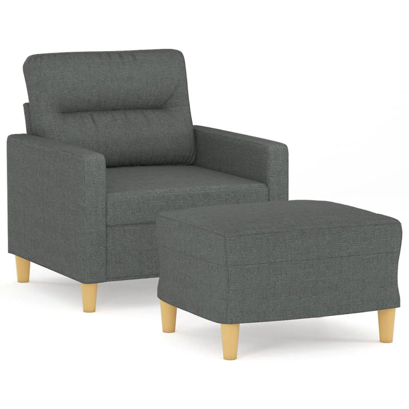 vidaXL sötétszürke szövet kanapéfotel lábtartóval 60 cm