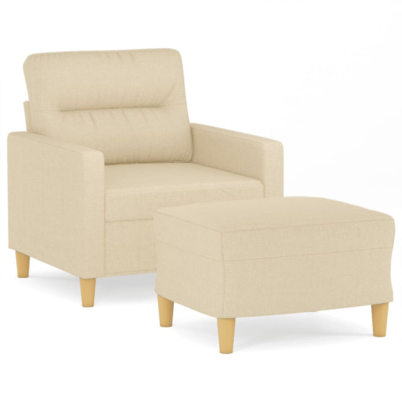vidaXL krémszínű szövet kanapéfotel lábtartóval 60 cm