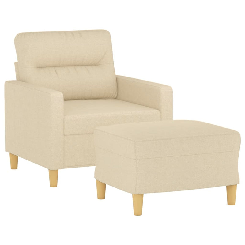 vidaXL krémszínű szövet kanapéfotel lábtartóval 60 cm