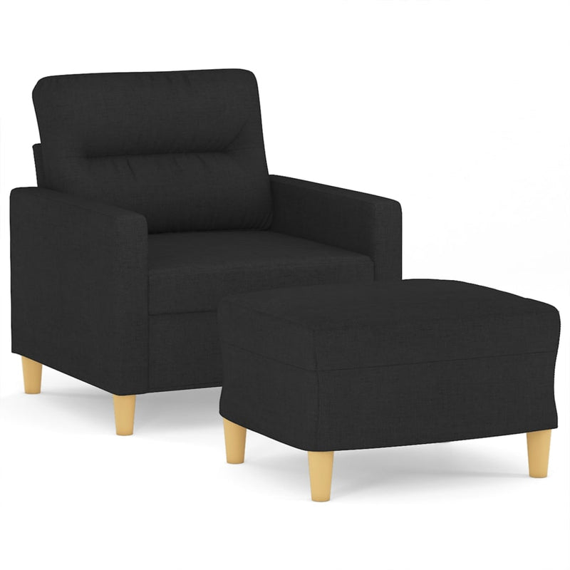 vidaXL fekete szövet kanapéfotel lábtartóval 60 cm