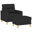 vidaXL fekete szövet kanapéfotel lábtartóval 60 cm