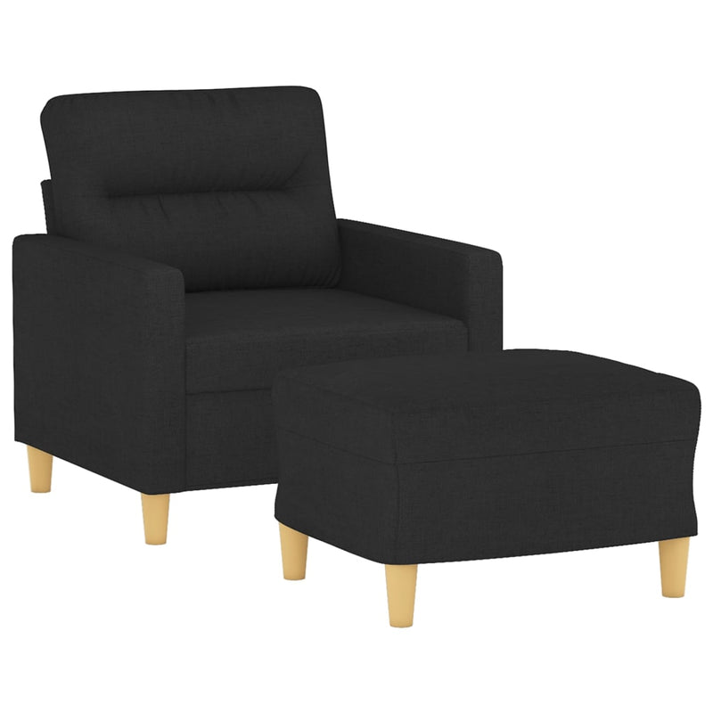 vidaXL fekete szövet kanapéfotel lábtartóval 60 cm