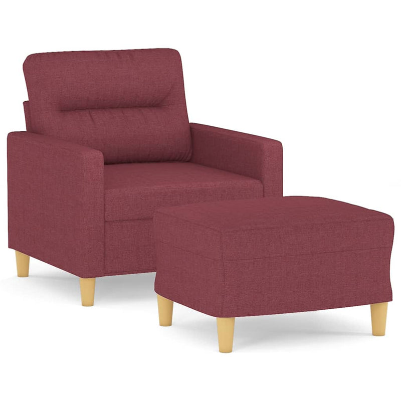 vidaXL bordó szövet kanapéfotel lábtartóval 60 cm