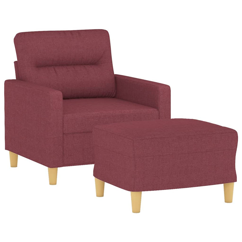 vidaXL bordó szövet kanapéfotel lábtartóval 60 cm