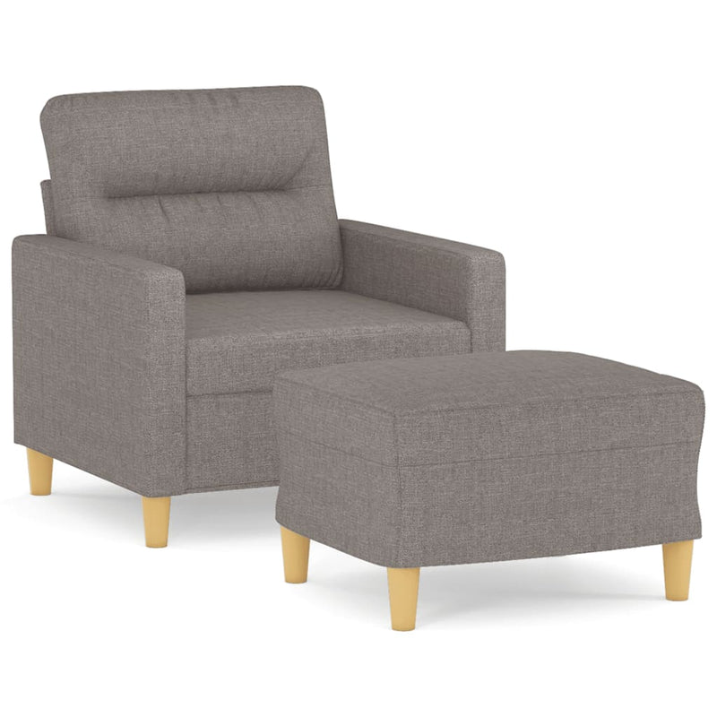 vidaXL tópszínű szövet kanapéfotel lábtartóval 60 cm