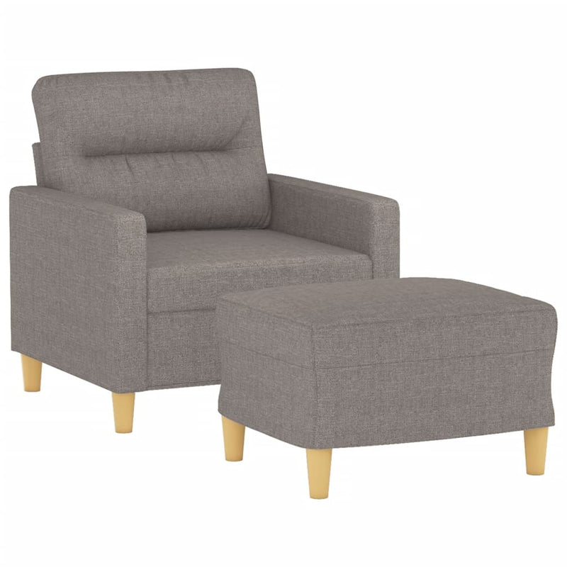 vidaXL tópszínű szövet kanapéfotel lábtartóval 60 cm