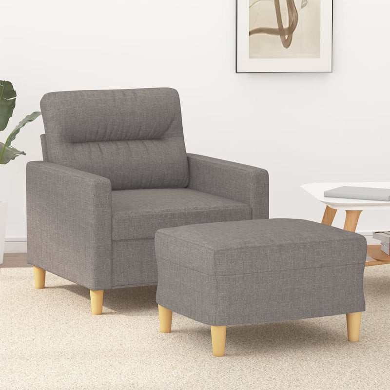 vidaXL tópszínű szövet kanapéfotel lábtartóval 60 cm
