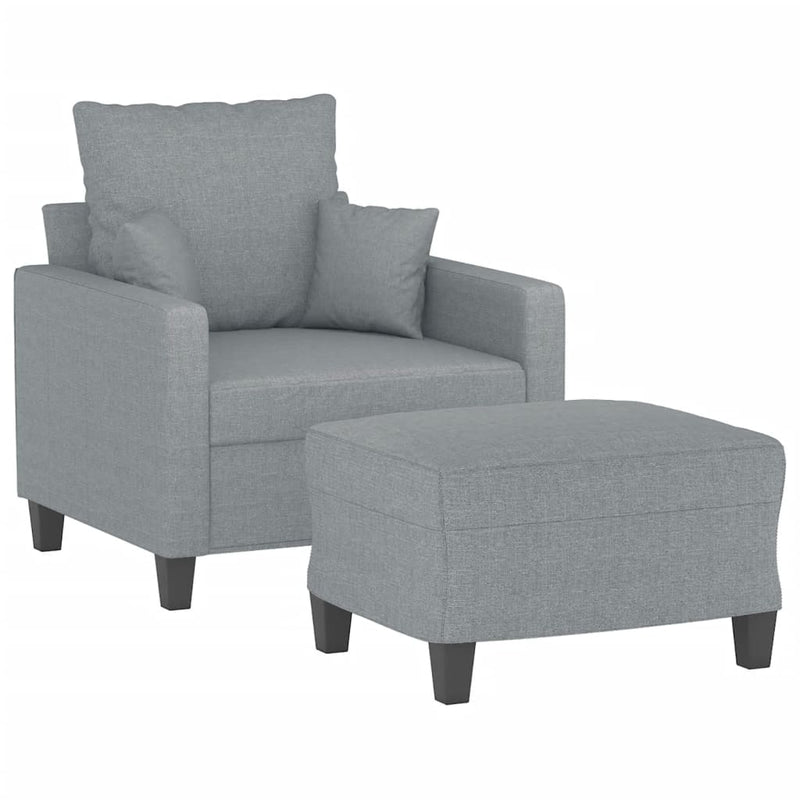 vidaXL világosszürke szövet kanapéfotel lábtartóval 60 cm