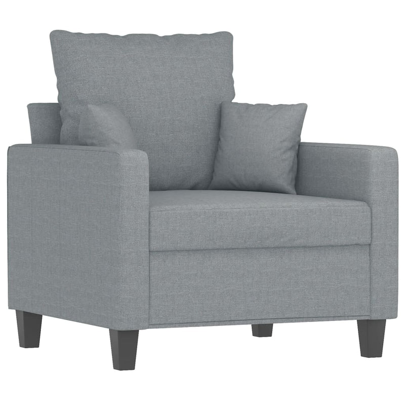 vidaXL világosszürke szövet kanapéfotel lábtartóval 60 cm