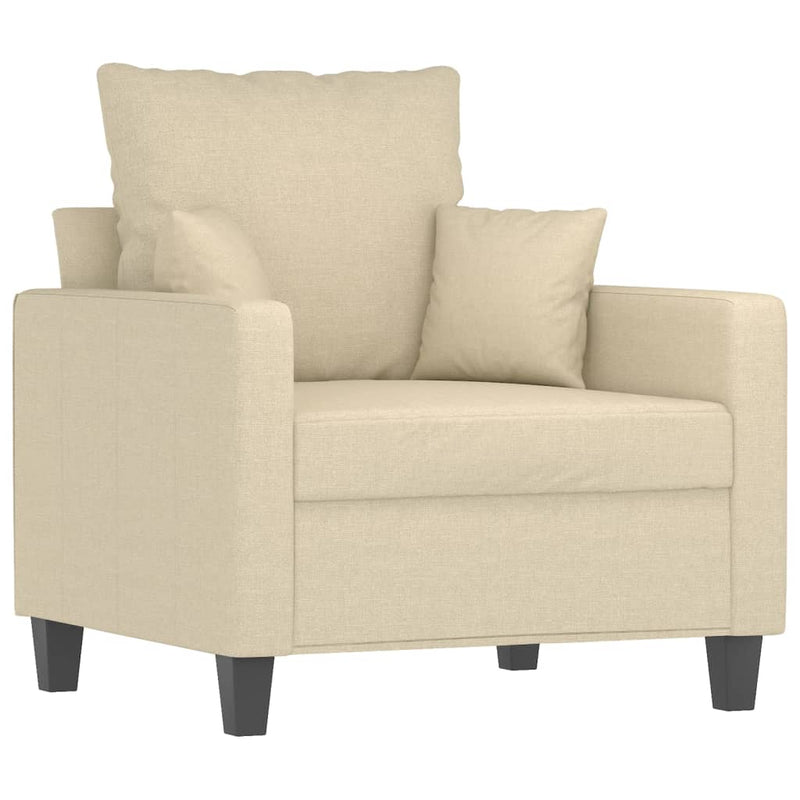 vidaXL krémszínű szövet kanapéfotel lábtartóval 60 cm