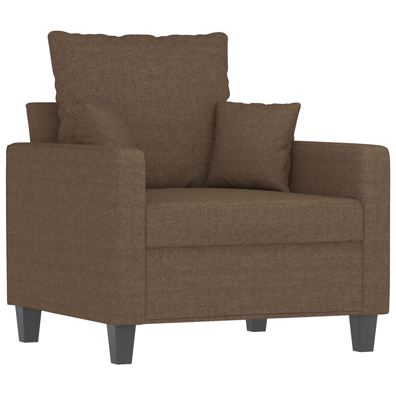 vidaXL barna szövet kanapéfotel lábtartóval 60 cm