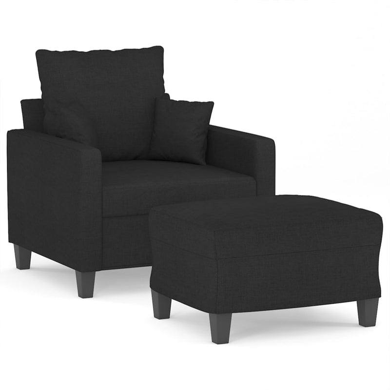 vidaXL fekete szövet kanapéfotel lábtartóval 60 cm