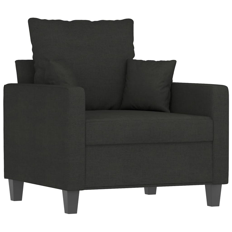 vidaXL fekete szövet kanapéfotel lábtartóval 60 cm