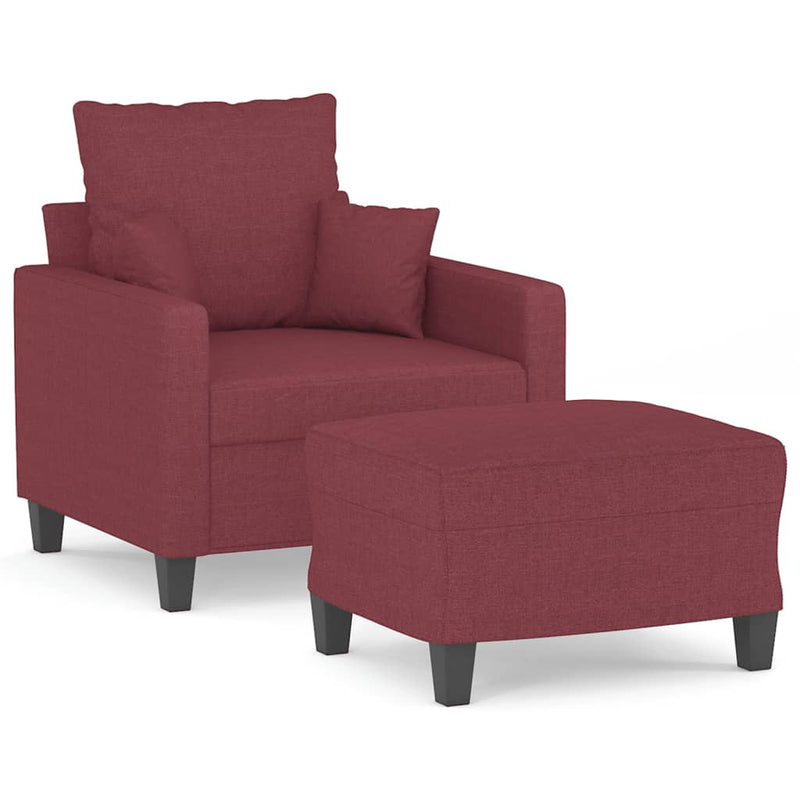 vidaXL bordó szövet kanapéfotel lábtartóval 60 cm