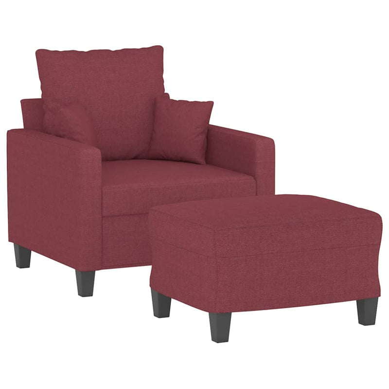 vidaXL bordó szövet kanapéfotel lábtartóval 60 cm