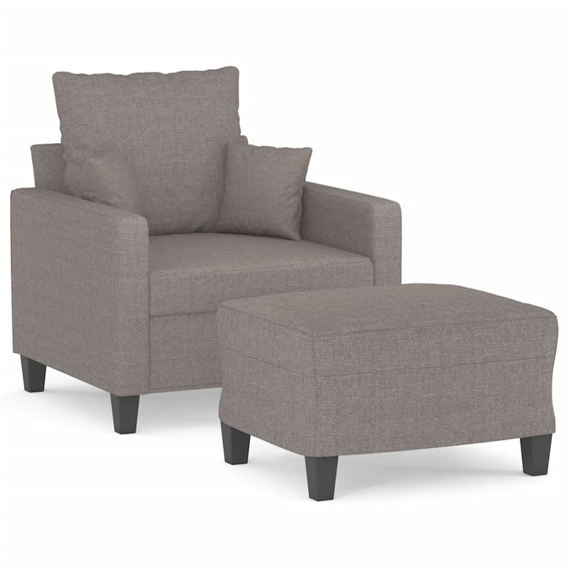 vidaXL tópszínű szövet kanapéfotel lábtartóval 60 cm