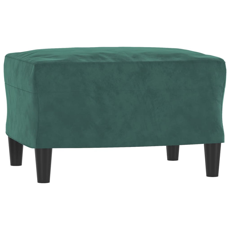 vidaXL sötétzöld bársony kanapéfotel lábtartóval 60 cm