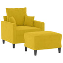 vidaXL sárga bársony kanapéfotel lábtartóval 60 cm