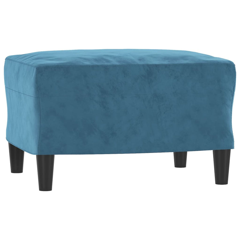 vidaXL kék bársony kanapéfotel lábtartóval 60 cm