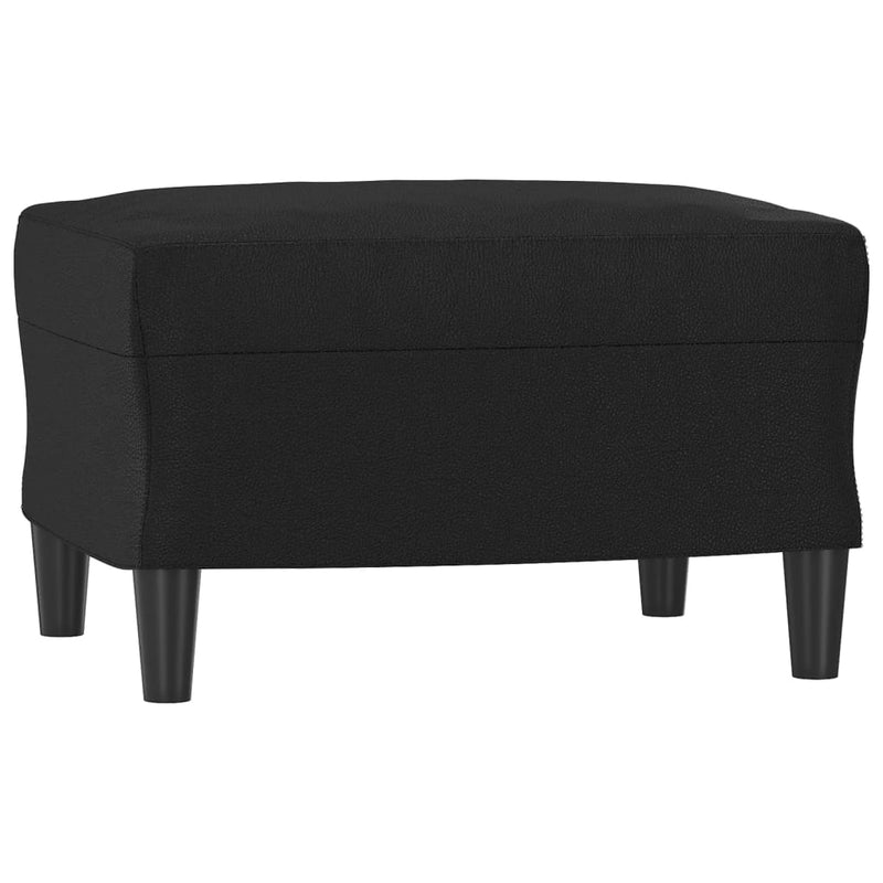 vidaXL fekete műbőr kanapéfotel lábtartóval 60 cm