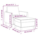 vidaXL fekete műbőr kanapéfotel lábtartóval 60 cm