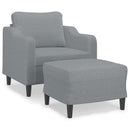 vidaXL világosszürke szövet kanapéfotel lábtartóval 60 cm
