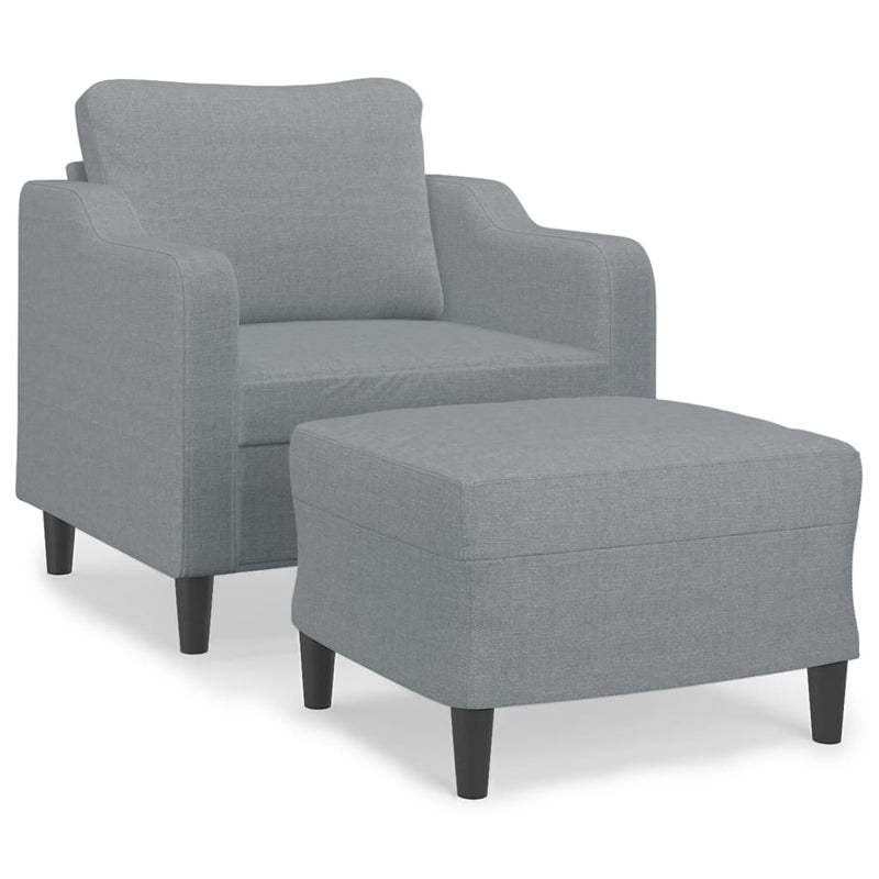 vidaXL világosszürke szövet kanapéfotel lábtartóval 60 cm