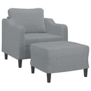 vidaXL világosszürke szövet kanapéfotel lábtartóval 60 cm