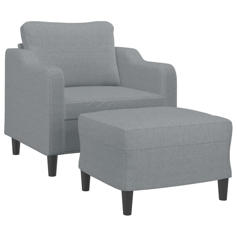 vidaXL világosszürke szövet kanapéfotel lábtartóval 60 cm