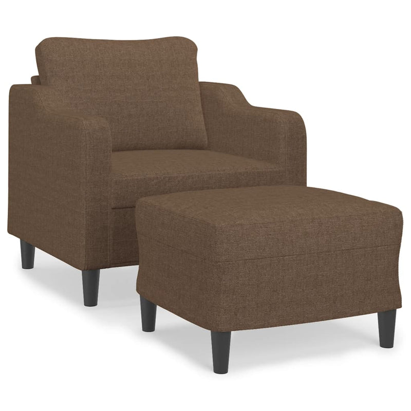 vidaXL barna szövet kanapéfotel lábtartóval 60 cm
