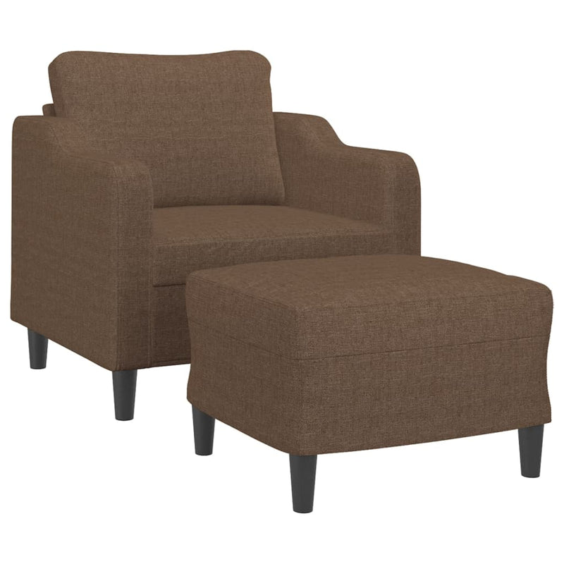 vidaXL barna szövet kanapéfotel lábtartóval 60 cm