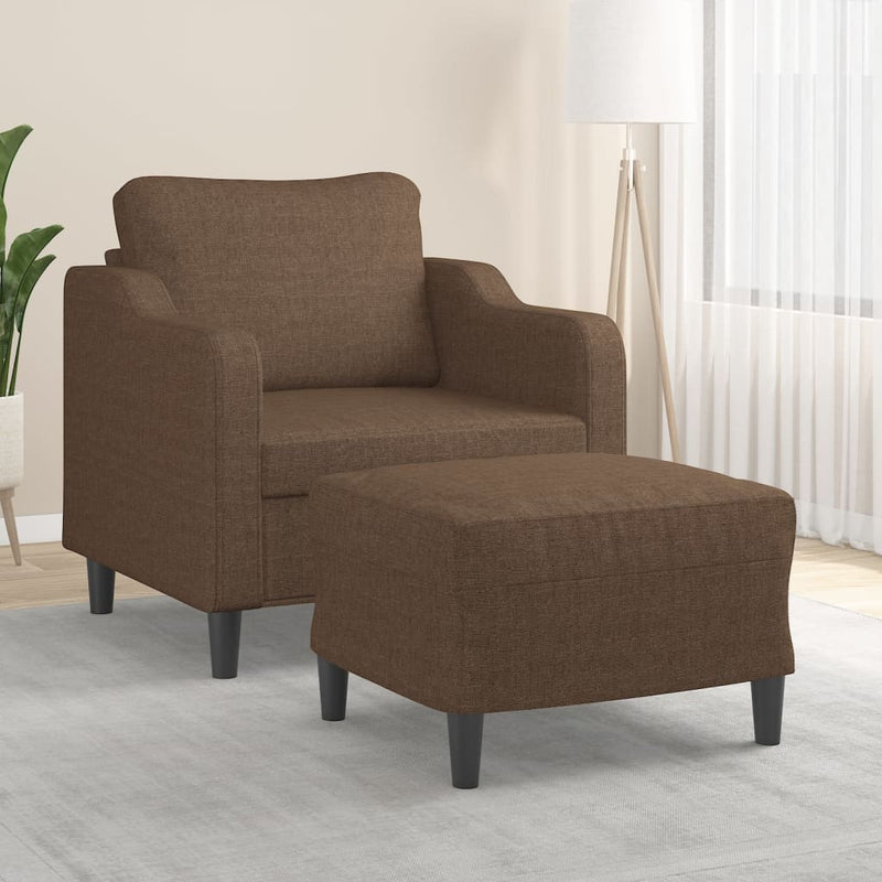 vidaXL barna szövet kanapéfotel lábtartóval 60 cm