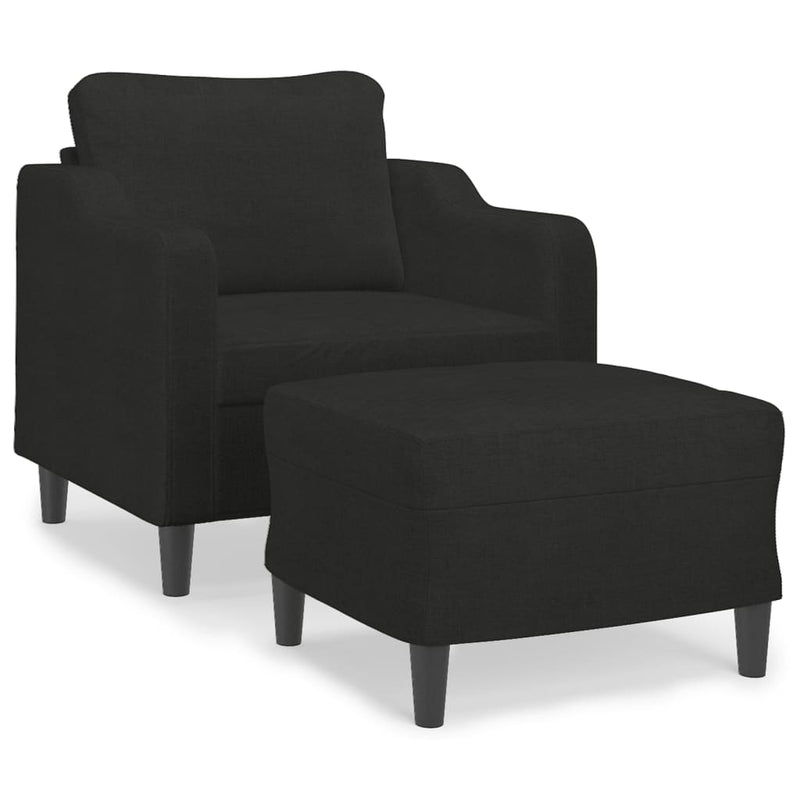 vidaXL fekete szövet kanapéfotel lábtartóval 60 cm