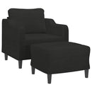 vidaXL fekete szövet kanapéfotel lábtartóval 60 cm