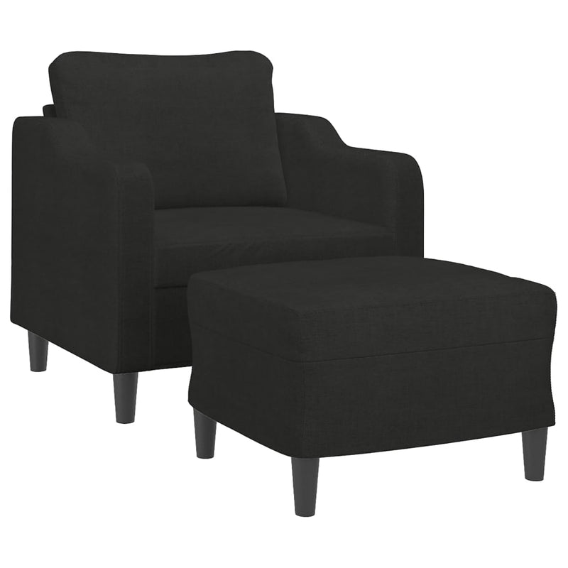 vidaXL fekete szövet kanapéfotel lábtartóval 60 cm