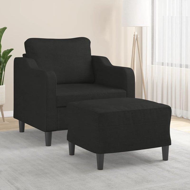 vidaXL fekete szövet kanapéfotel lábtartóval 60 cm