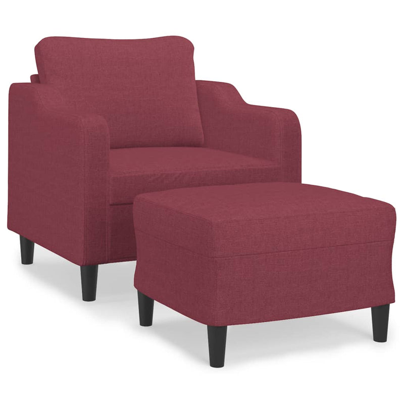 vidaXL bordó szövet kanapéfotel lábtartóval 60 cm