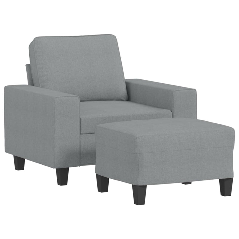vidaXL világosszürke szövet kanapéfotel lábtartóval 60 cm