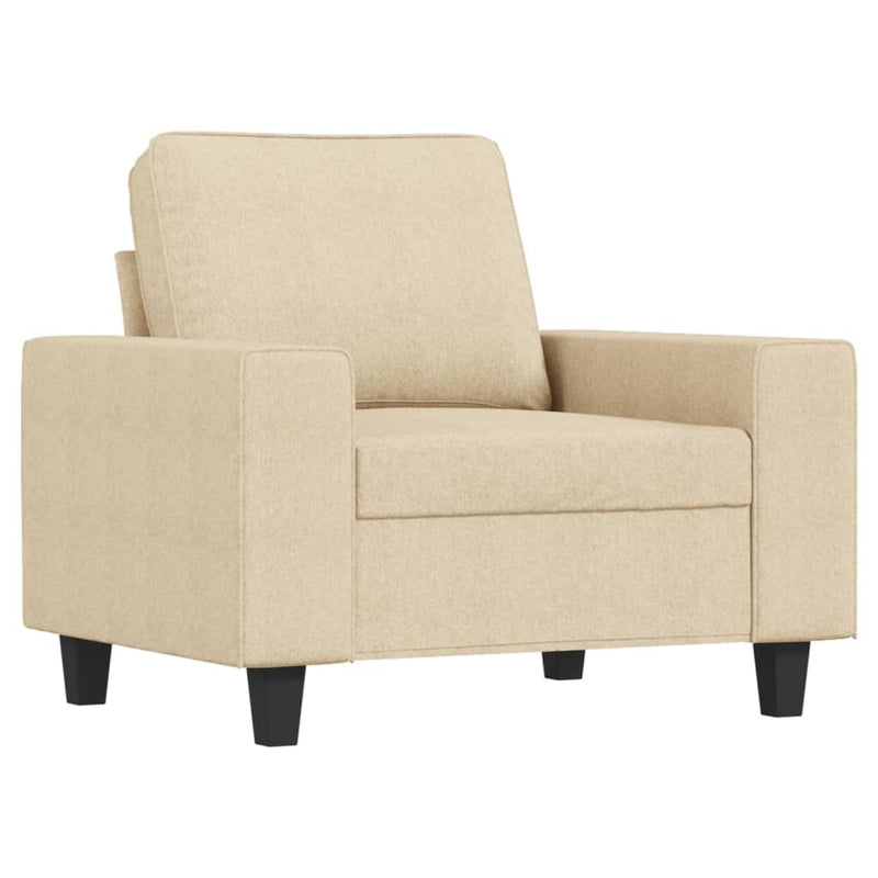 vidaXL krémszínű szövet kanapéfotel lábtartóval 60 cm