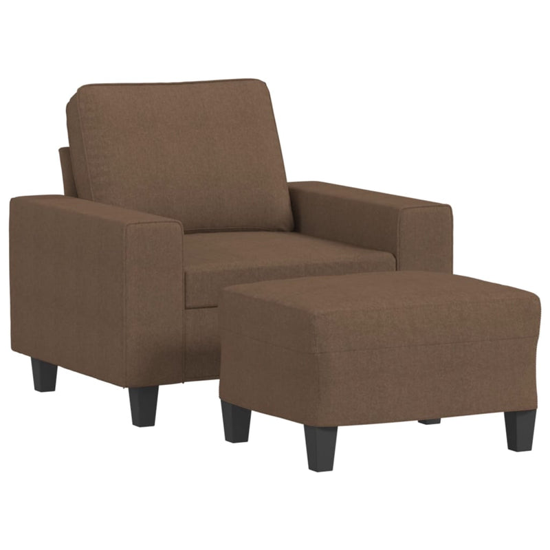 vidaXL barna szövet kanapéfotel lábtartóval 60 cm