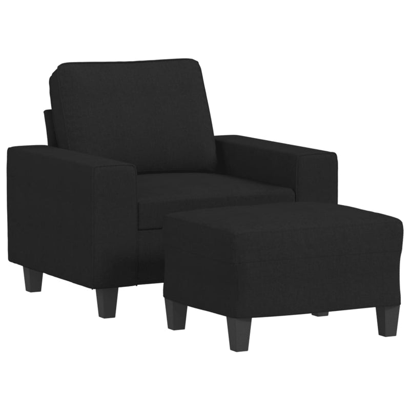 vidaXL fekete szövet kanapéfotel lábtartóval 60 cm