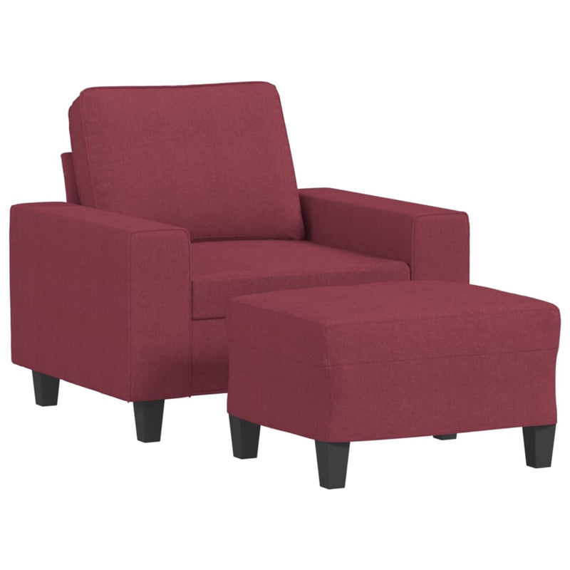 vidaXL bordó szövet kanapéfotel lábtartóval 60 cm