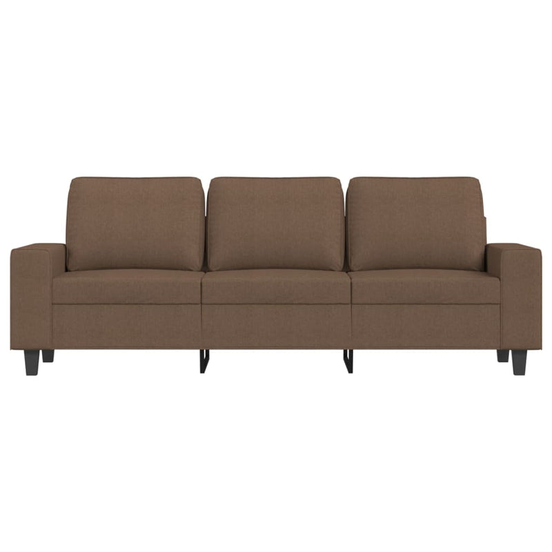 vidaXL 3 személyes barna szövet kanapé lábtartóval 180 cm