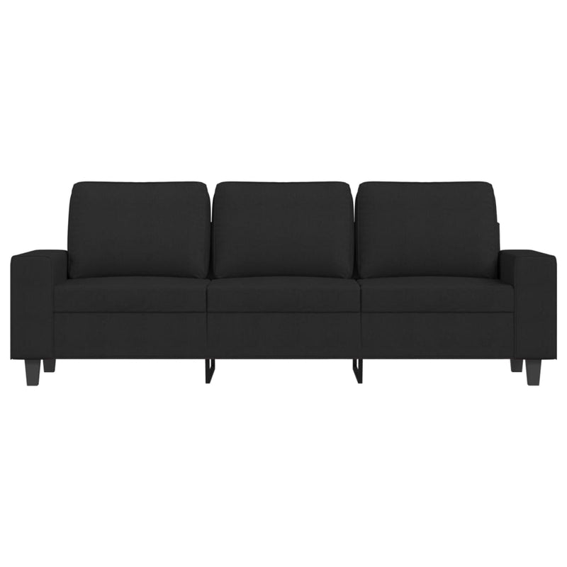 vidaXL 3 személyes fekete szövet kanapé lábtartóval 180 cm