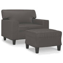vidaXL szürke műbőr kanapéfotel lábtartóval 60 cm