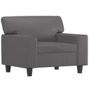 vidaXL szürke műbőr kanapéfotel lábtartóval 60 cm